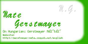 mate gerstmayer business card